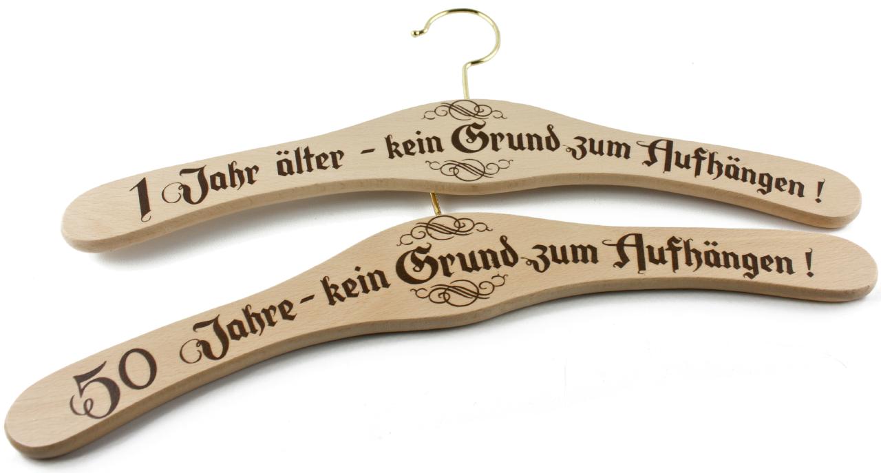 Kleiderbügel aus Buche mit silber Haken - 30 Jahre - Kein Grund...