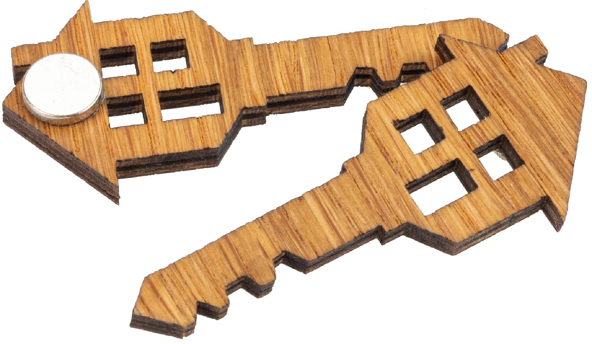 Holz Magnet Eiche geoelt Form: Schluessel FSC