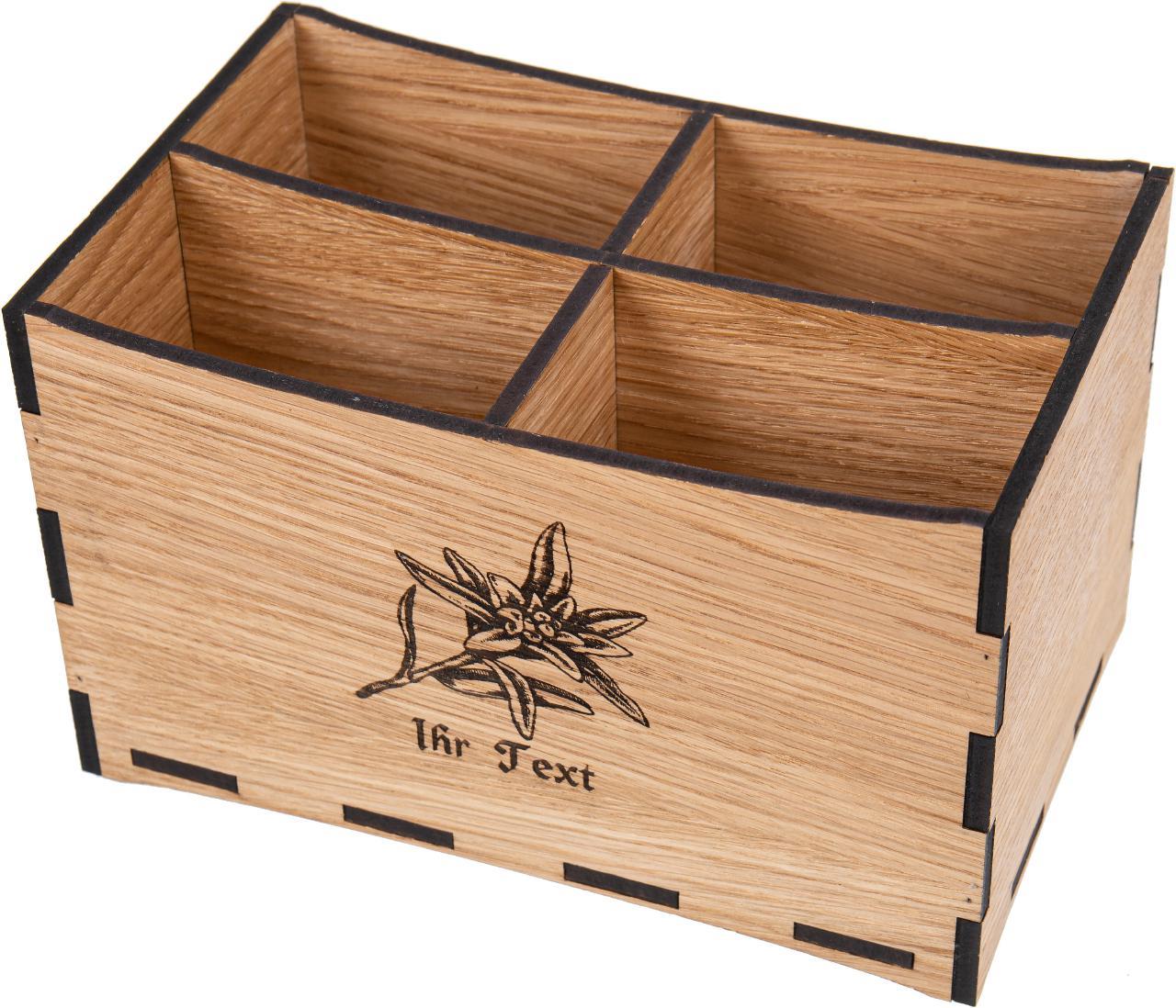 Table Caddy aus geoelter FSC Eiche Besteckhalter und Organizer