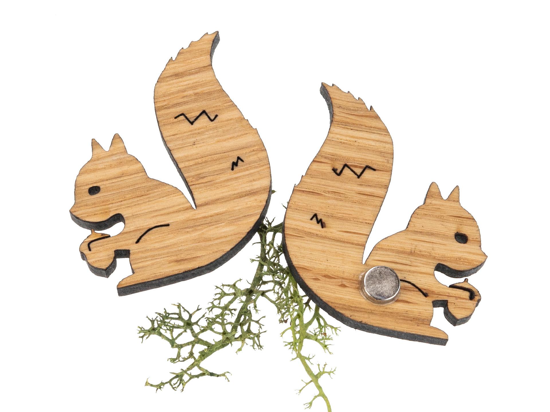 Holz Magnet in Eichhörnchen Form | Eiche geölt FSC® zertifiziert