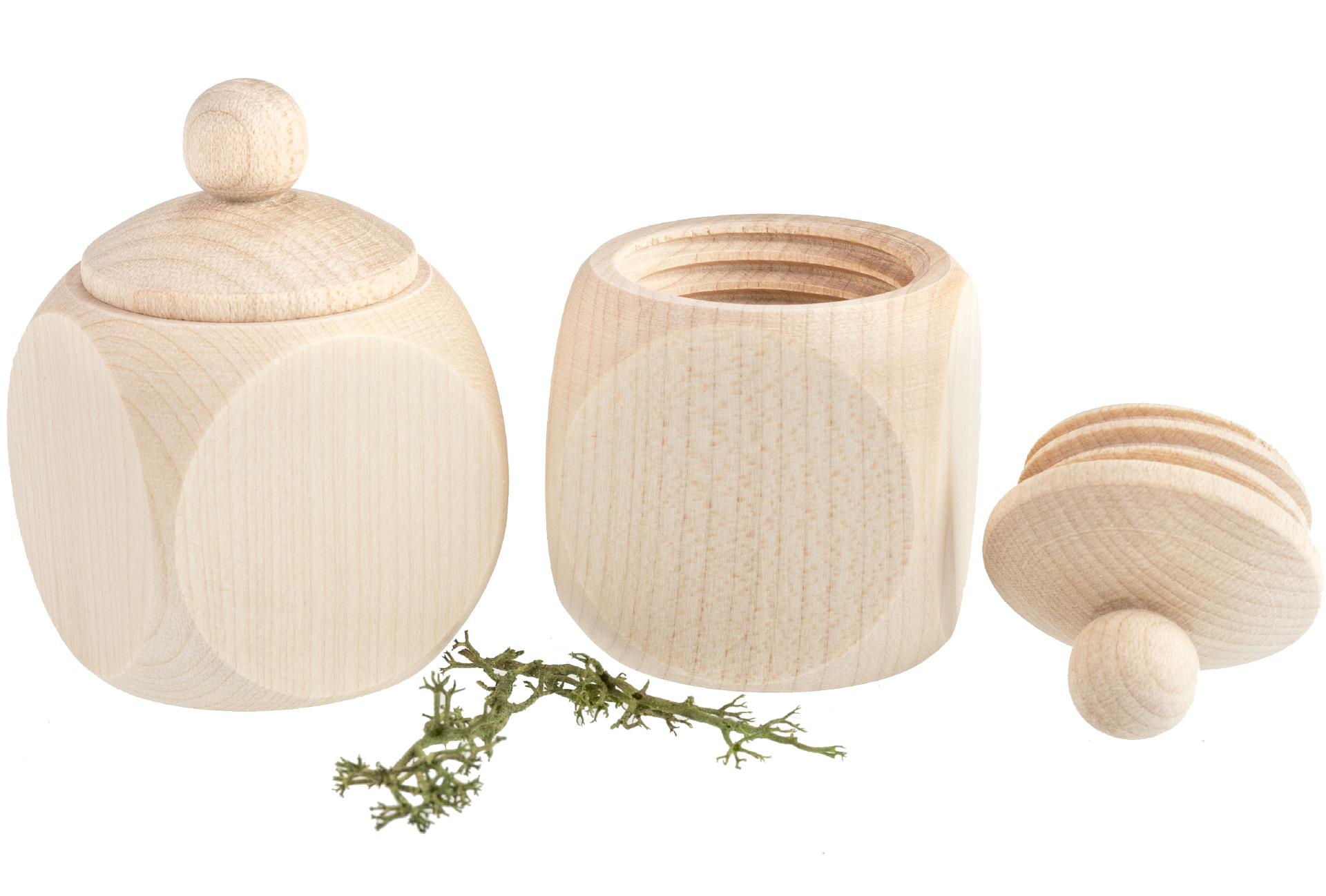 Döschen mit Schraubdeckel aus Ahorn Holz 6 x 4 x 4 cm