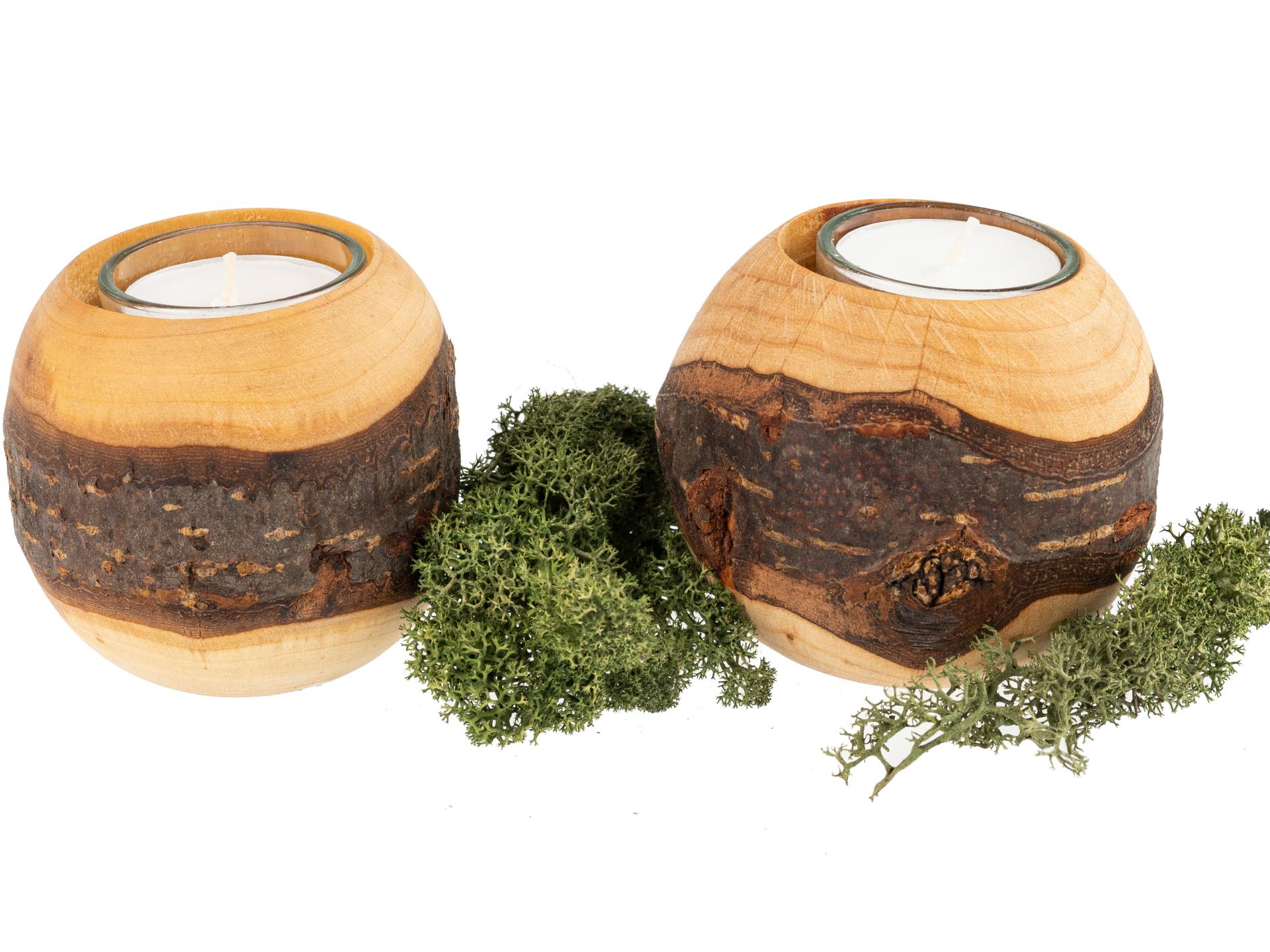 Handgedrechselte Pilze aus geölter Erle - natürliche Holzdekoration ca. 9 cm