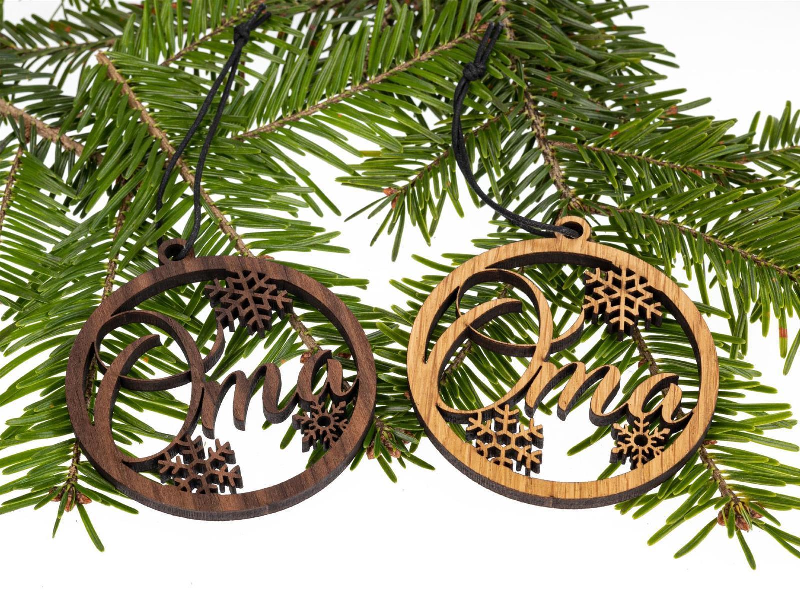 Holz Weihnachtsbaumschmuck Weihnachtskugel fuer Oma Nussbaum geoelt