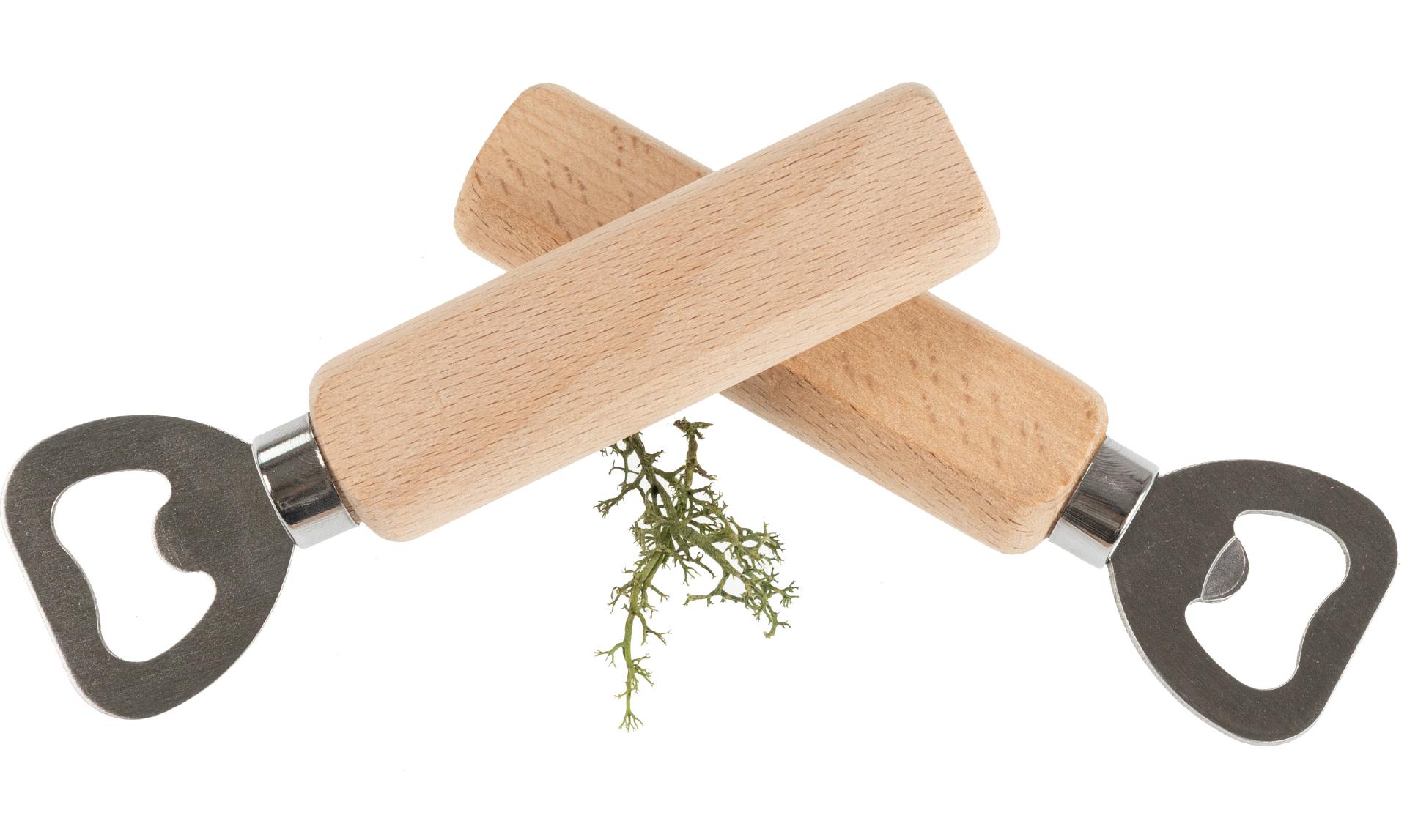 Flaschenöffner / Kapselheber mit Edelstahl Klinge - FSC® Buche Griff unbehandelt