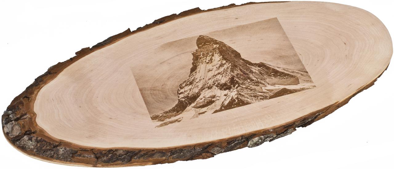 Baumscheibe mit Gravur oval