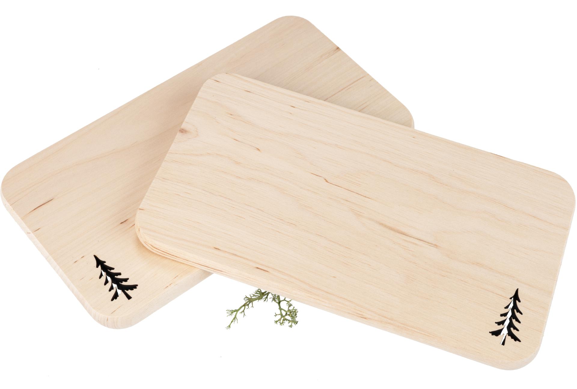 Schneidebrett aus FSC® Erle mit Laserschnitt 22,5 x 12,5 x 1,2 cm - Tanne Baum geölt