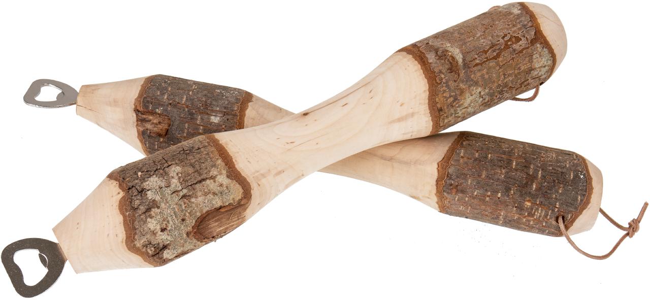 XL Flaschenöffner Knüppel aus Gedrechselter Buche - 35 cm