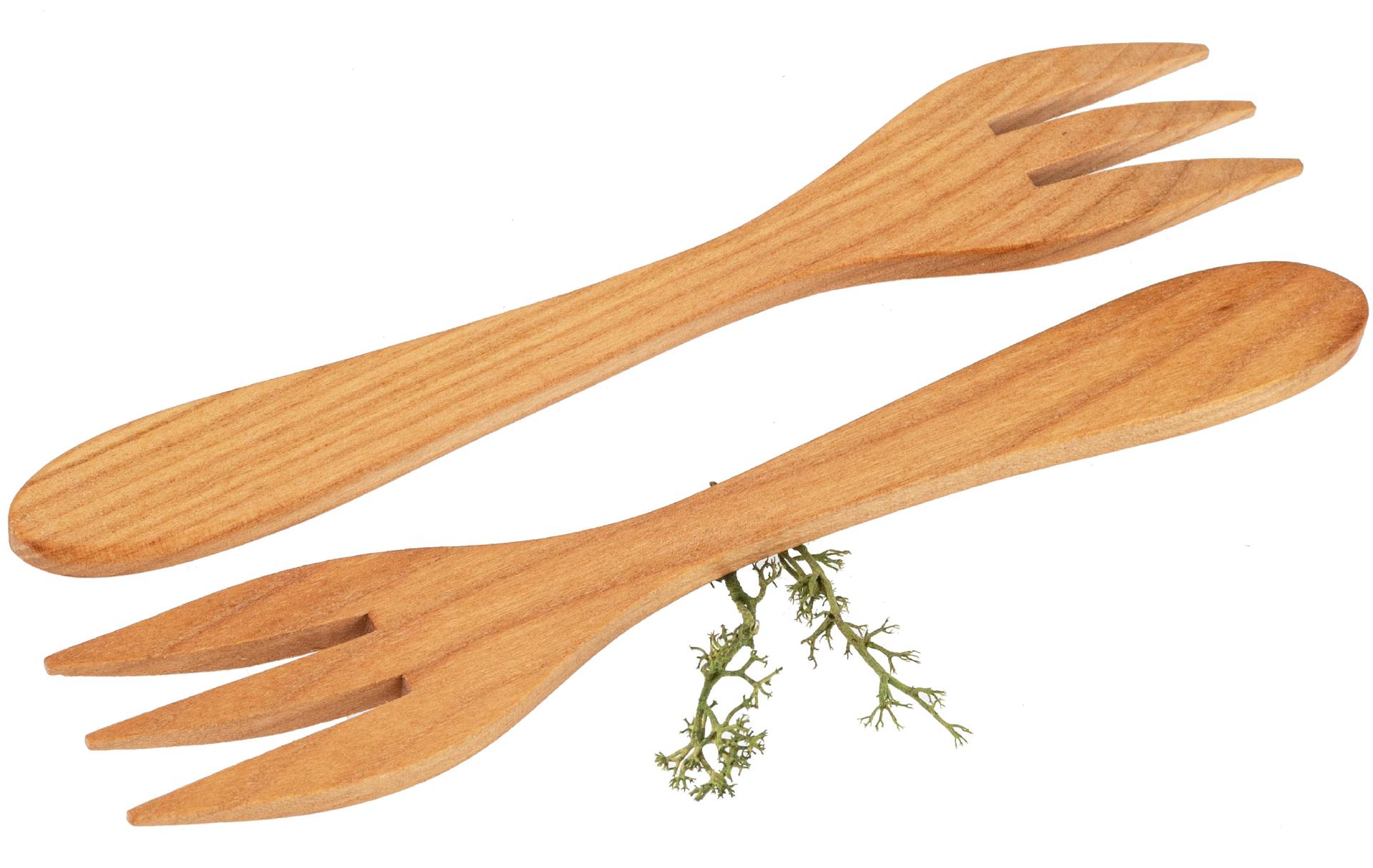 Holz Gabel klein aus FSC® zertifiziertem Kirschholz geölt - Kuchengabel 17 x 3 cm