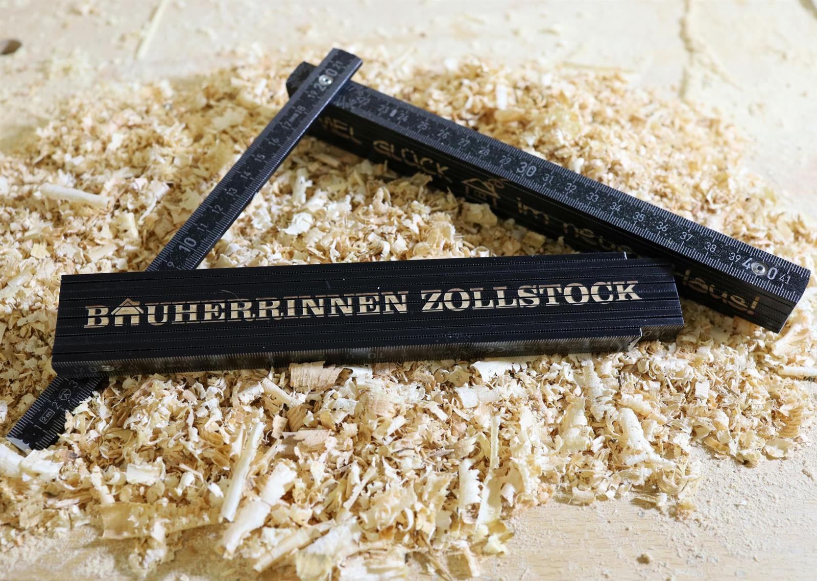Bauherrinnen Zollstock Schwarzer Meterstab