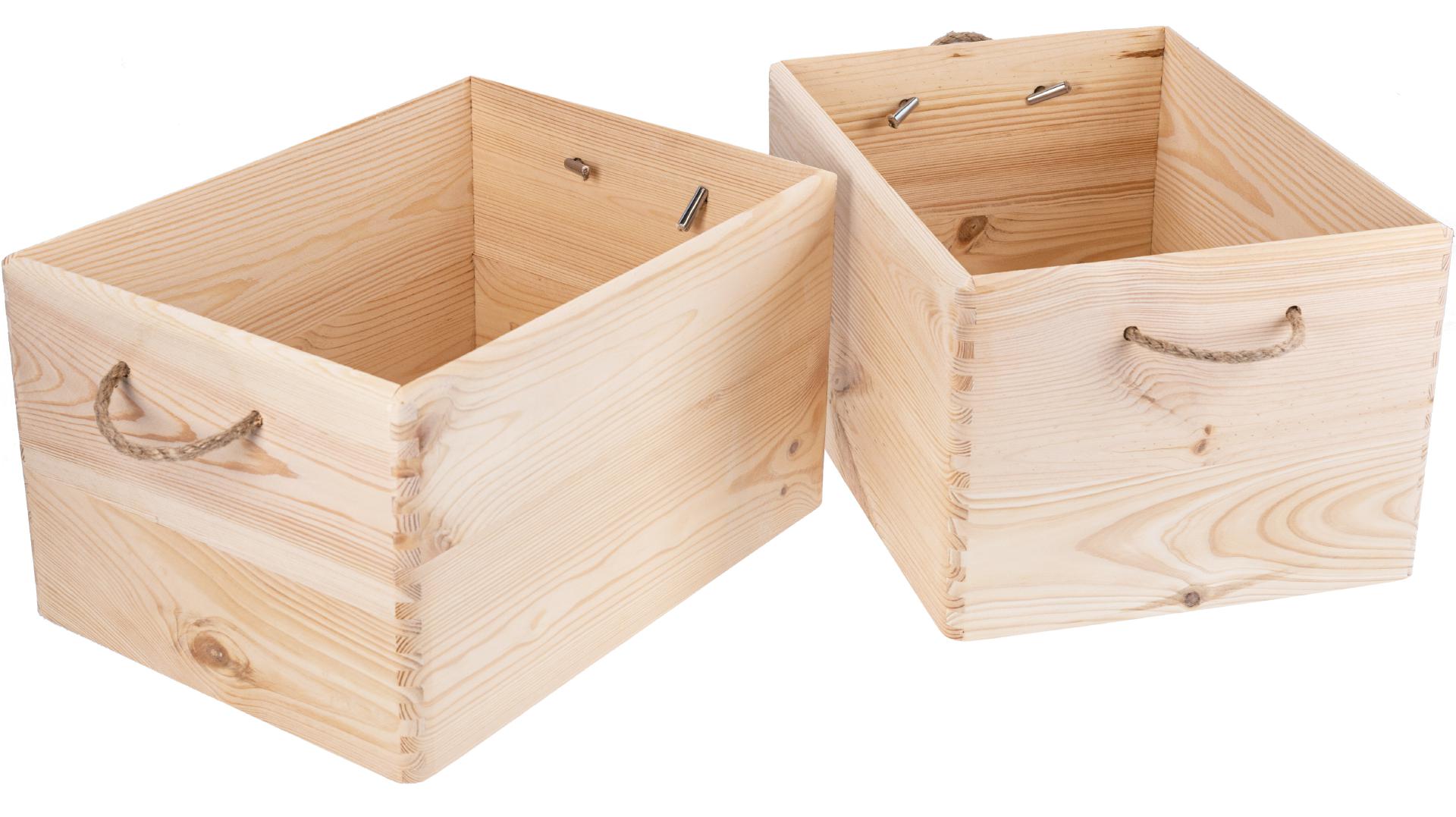 Stilvolle Holz Kiste mit Kordel Griffen