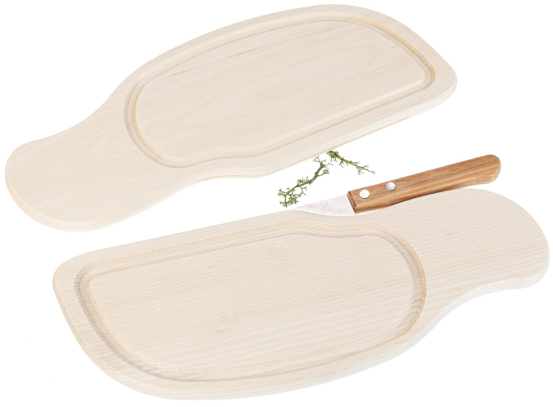 Schneidebrett mit Messerschlitz mit Saftrille und Messerschlitz aus FSC® Ahorn 28 x 11 x 1 cm