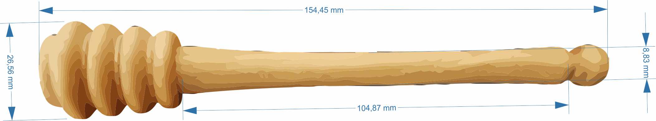 Personalisierter Honigheber Honigloeffel aus Kirsche geoelt mit Laser Gravur