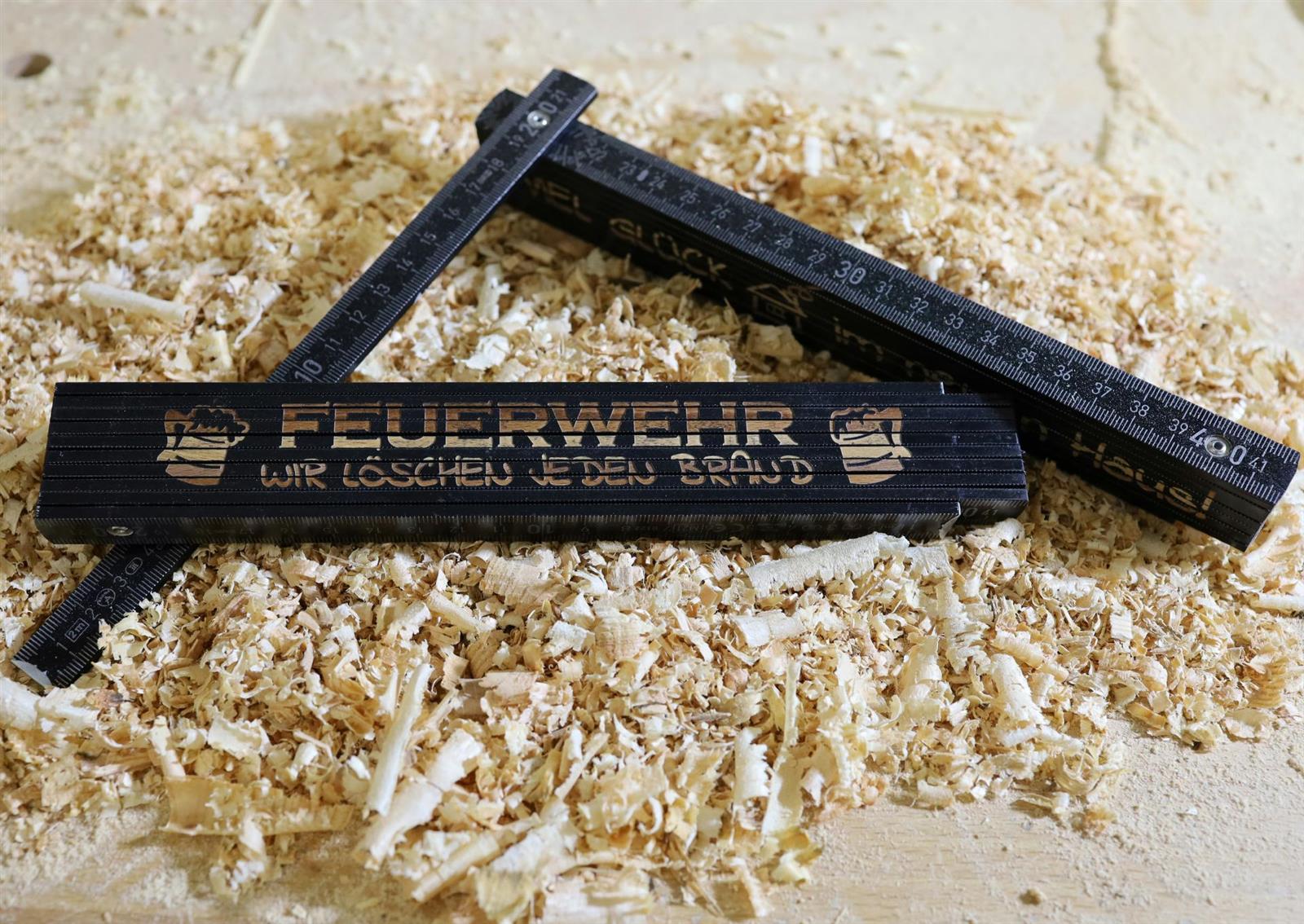 Feuerwehr Zollstock Schwarzer Meterstab