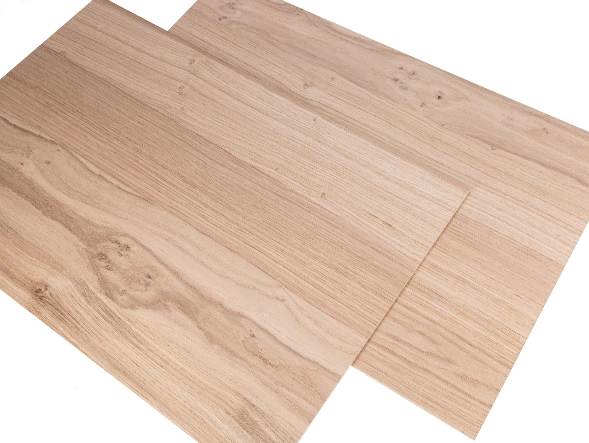 Holzplatte Eiche Kleinastig beidseitig gebuerstet Furnier FSC AB Qualitaet MDF Kern