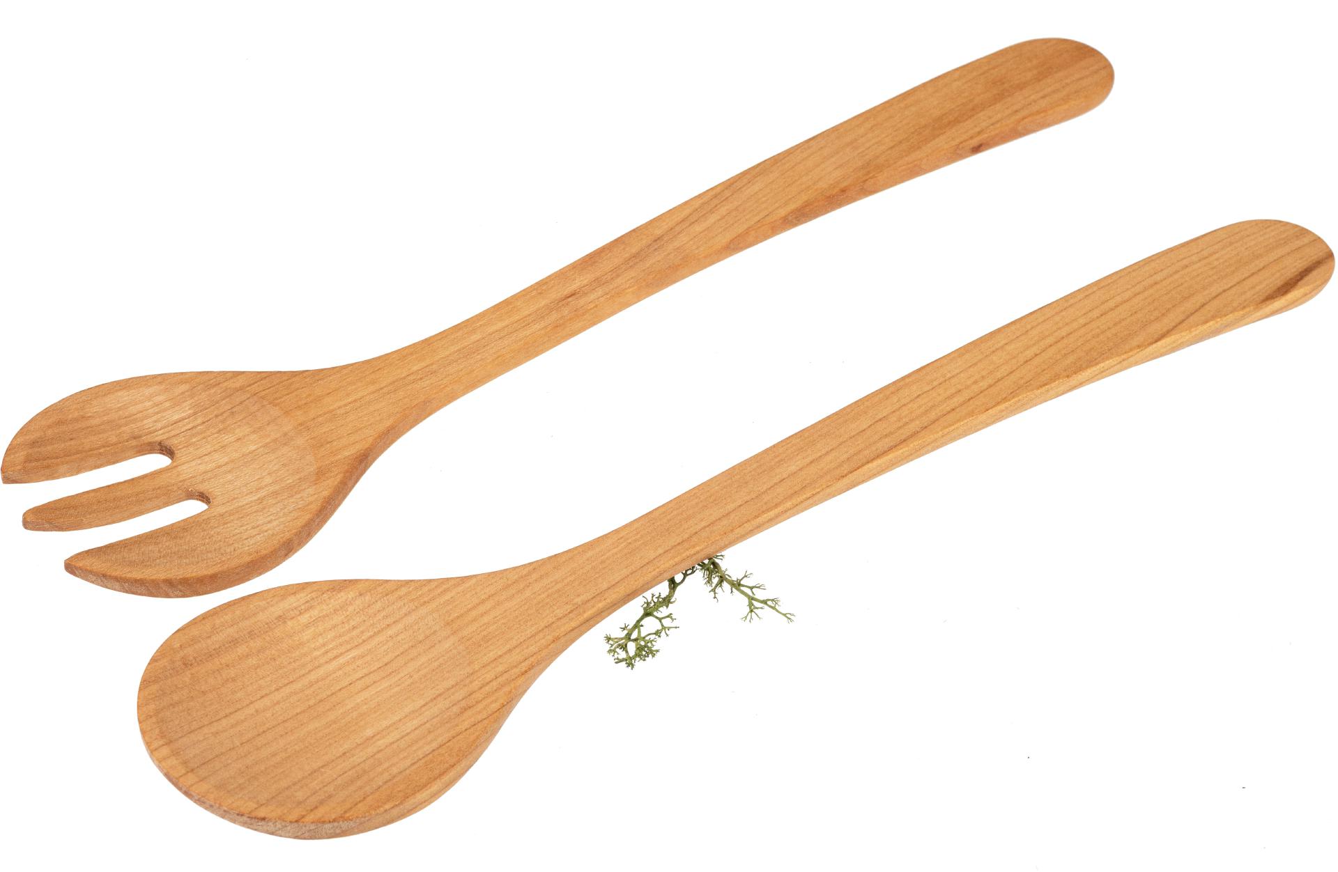Salatbesteck 2-Teilig aus Geöltem Kirschholz - 35 cm
