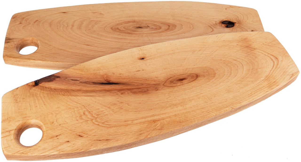 Rustikales Holz Brotzeitbrett mit Loch aus Erle geoelt
