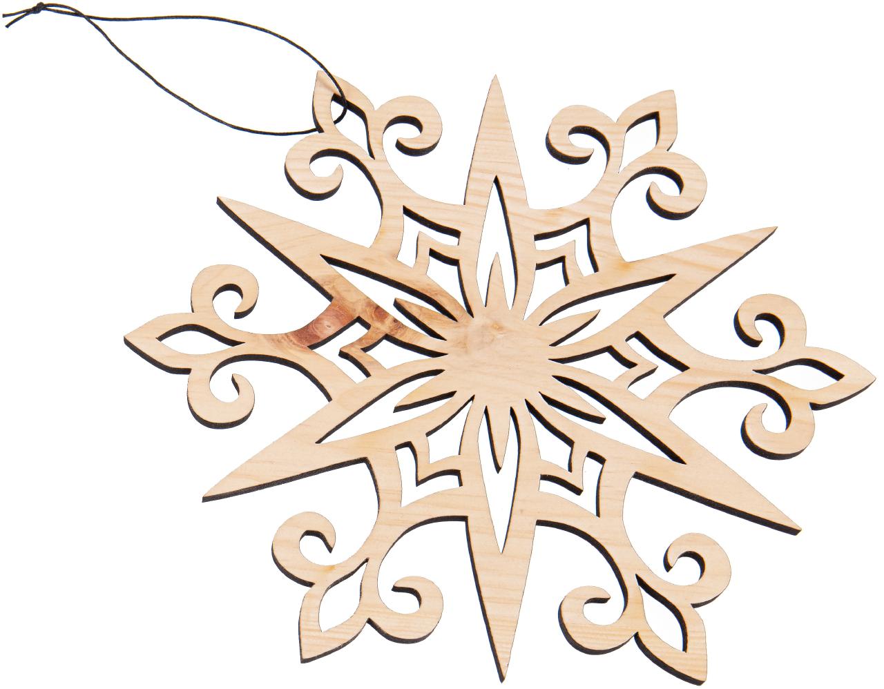 Handgefertigter Weihnachtsstern aus duftender Zirbe