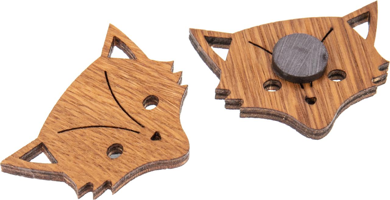 Holz Magnet Eiche geoelt Form: Fuchs FSC