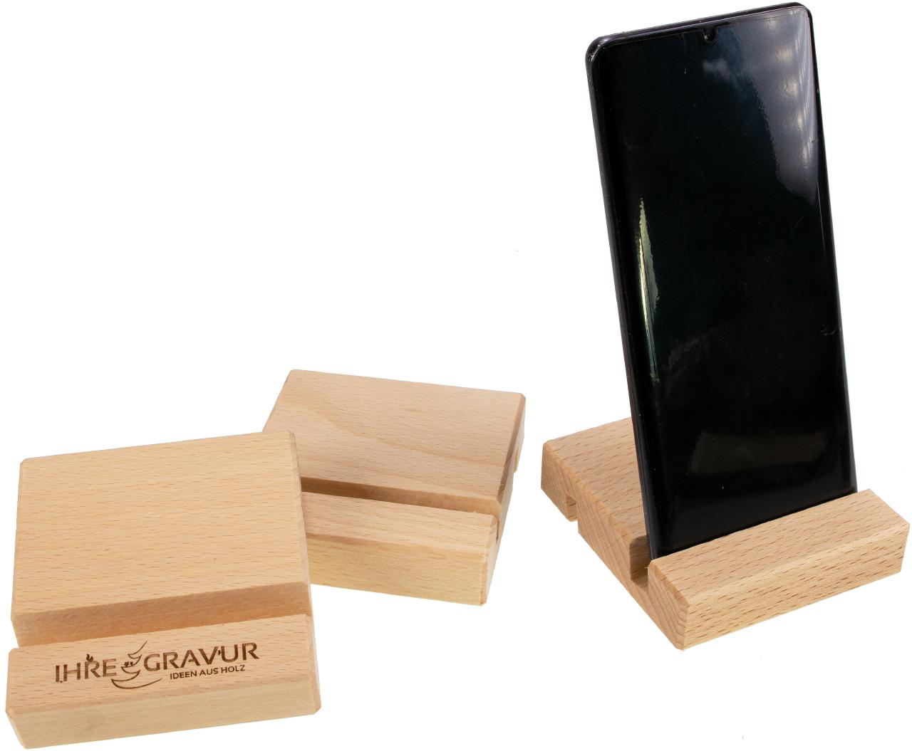 Massivholz Smartphone und Tablet Halter aus geoelter Buche