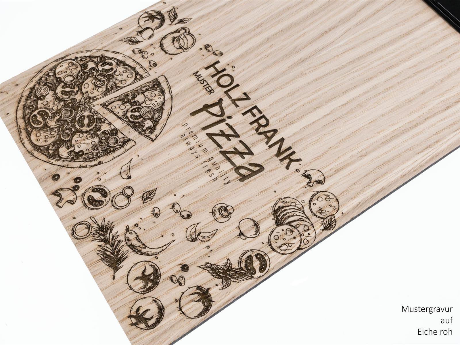 Holz Klemmbrett Eiche roh mit Gummiband