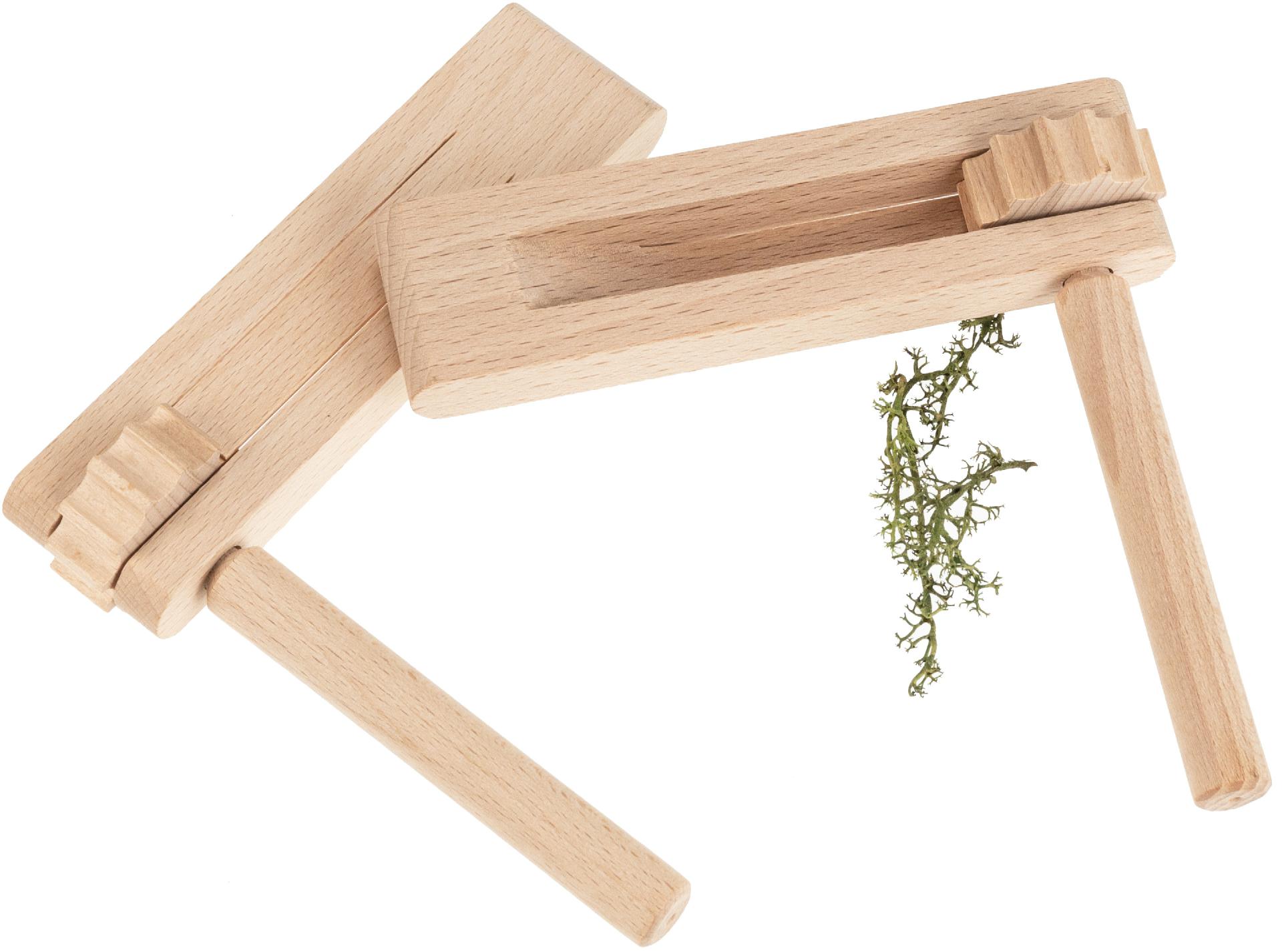 Ratsche aus Buchenholz - 15 x 15 cm - Handgefertigte Holzrassel für Kinder und Erwachsene
