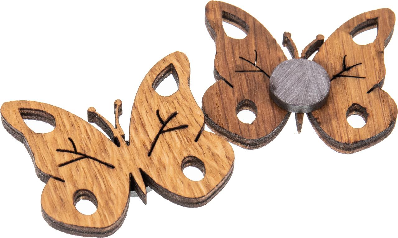 Holz Magnet Eiche geoelt Form: Schmetterling FSC