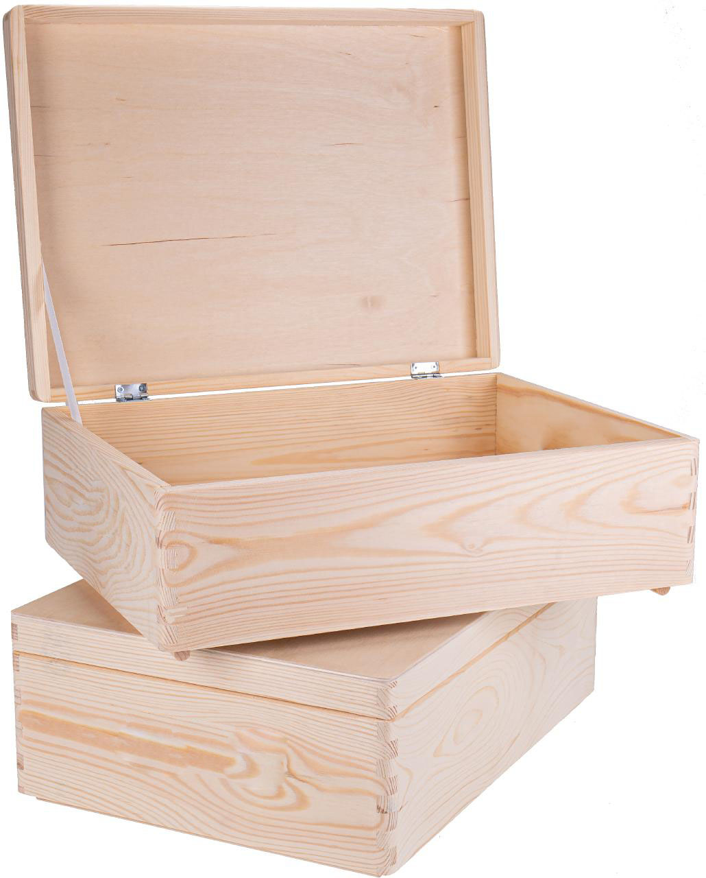 GroÃŸe Fichtenholz Kiste mit Klappdeckel