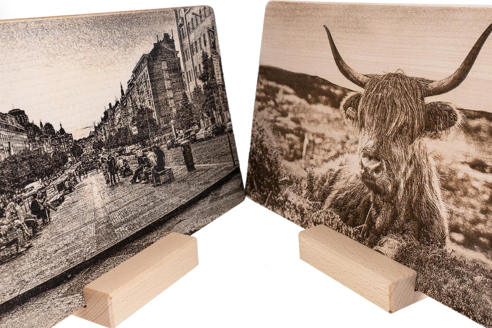 Fotogravur auf Holz Ahorn Brett rechteckig