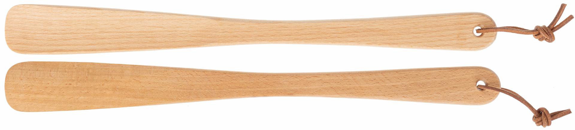 Holz Schuhlöffel - Buche geölt - 37 cm - Schuhanzieher mit Lederband