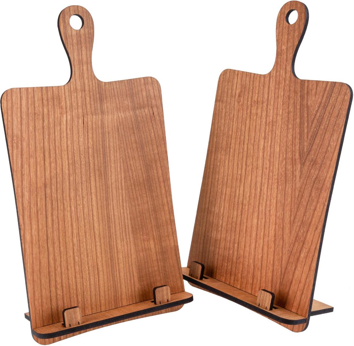 Holz Buchhalter Kochbuchstaender und Tablett Halter mit Griff Kirsche geoelt A