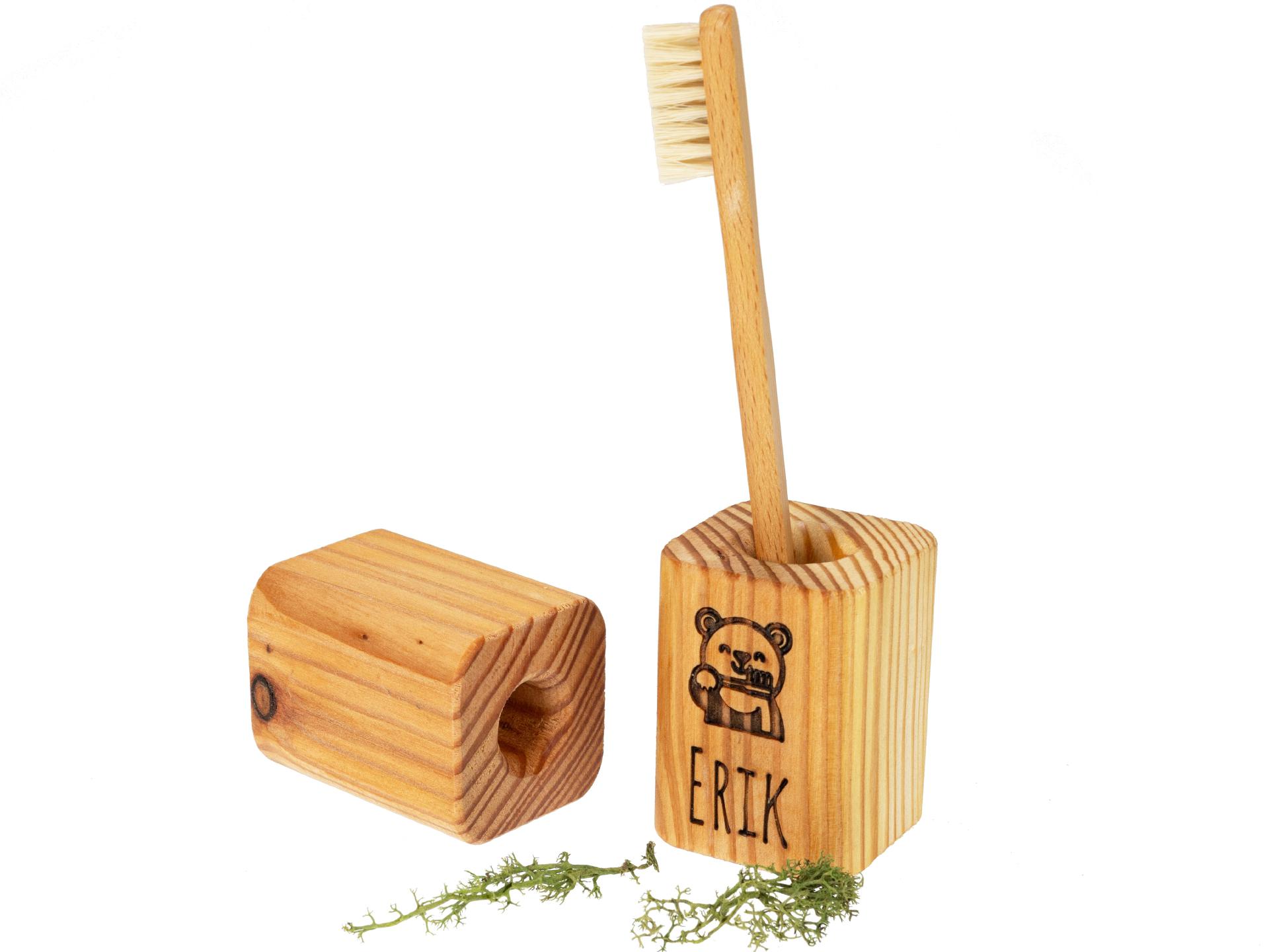 Lärchenholz Zahnbürstenhalter - Zahnbürstenhalterung aus geöltem Holz