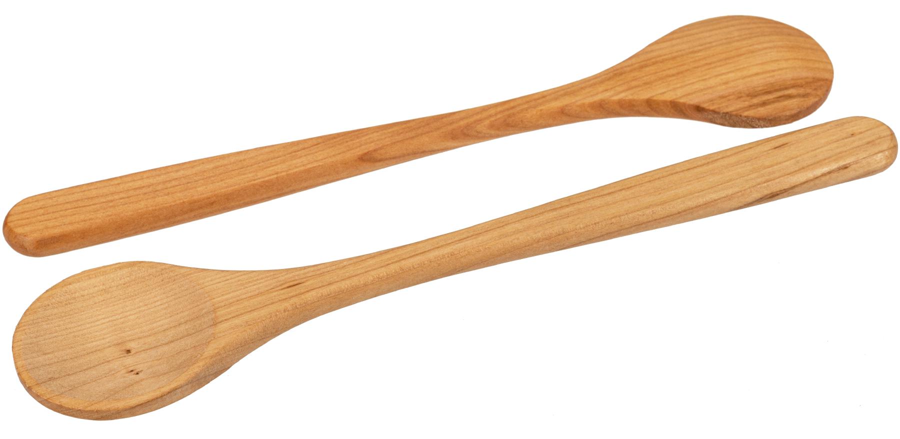 Kochloeffel aus geoeltem Kirschholz mit runder Laffe Holzloeffel