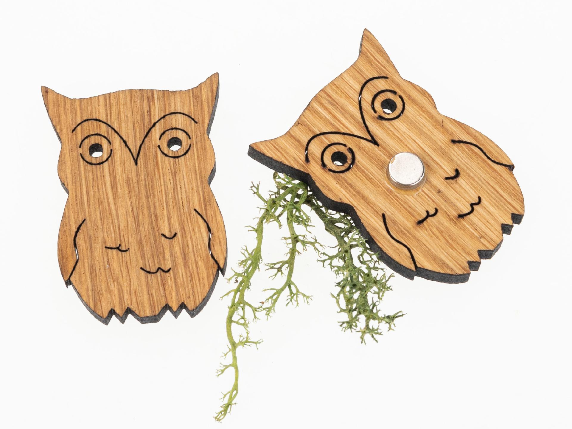 Holz Magnet in Eulen Form | Eiche geölt FSC® zertifiziert