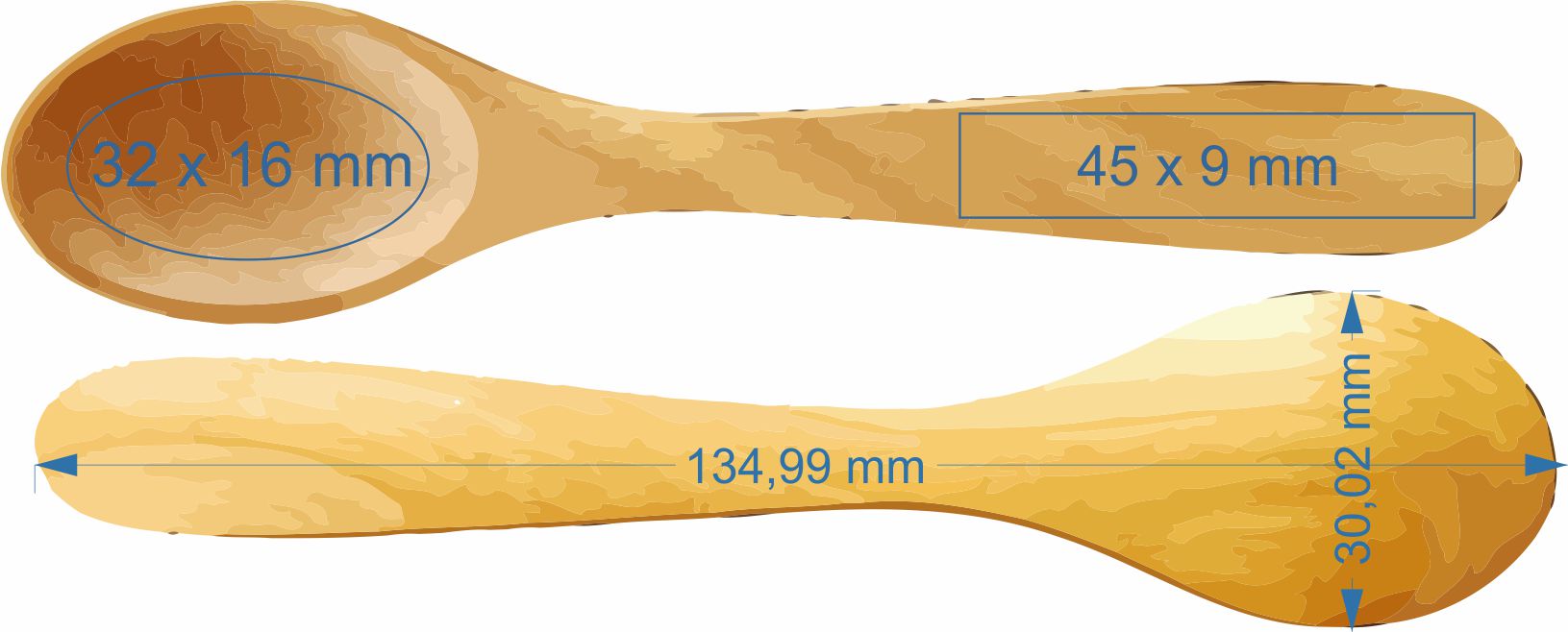 Personalisierter Holz Kinderloeffel Teeloeffel aus Kirsche geoelt mit Lasergravur