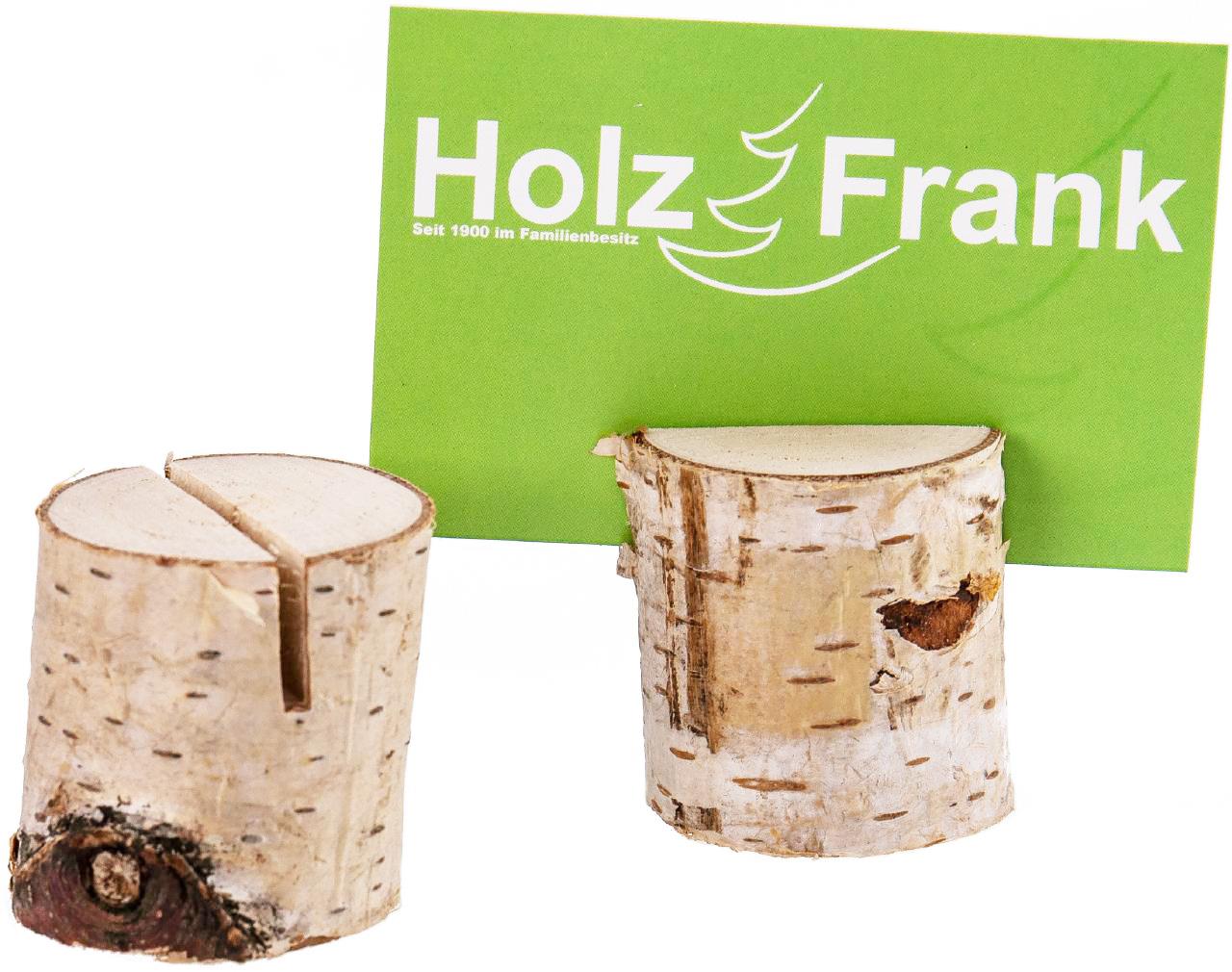 Birkenstaemmchen Kartenhalter mit Rinde H: