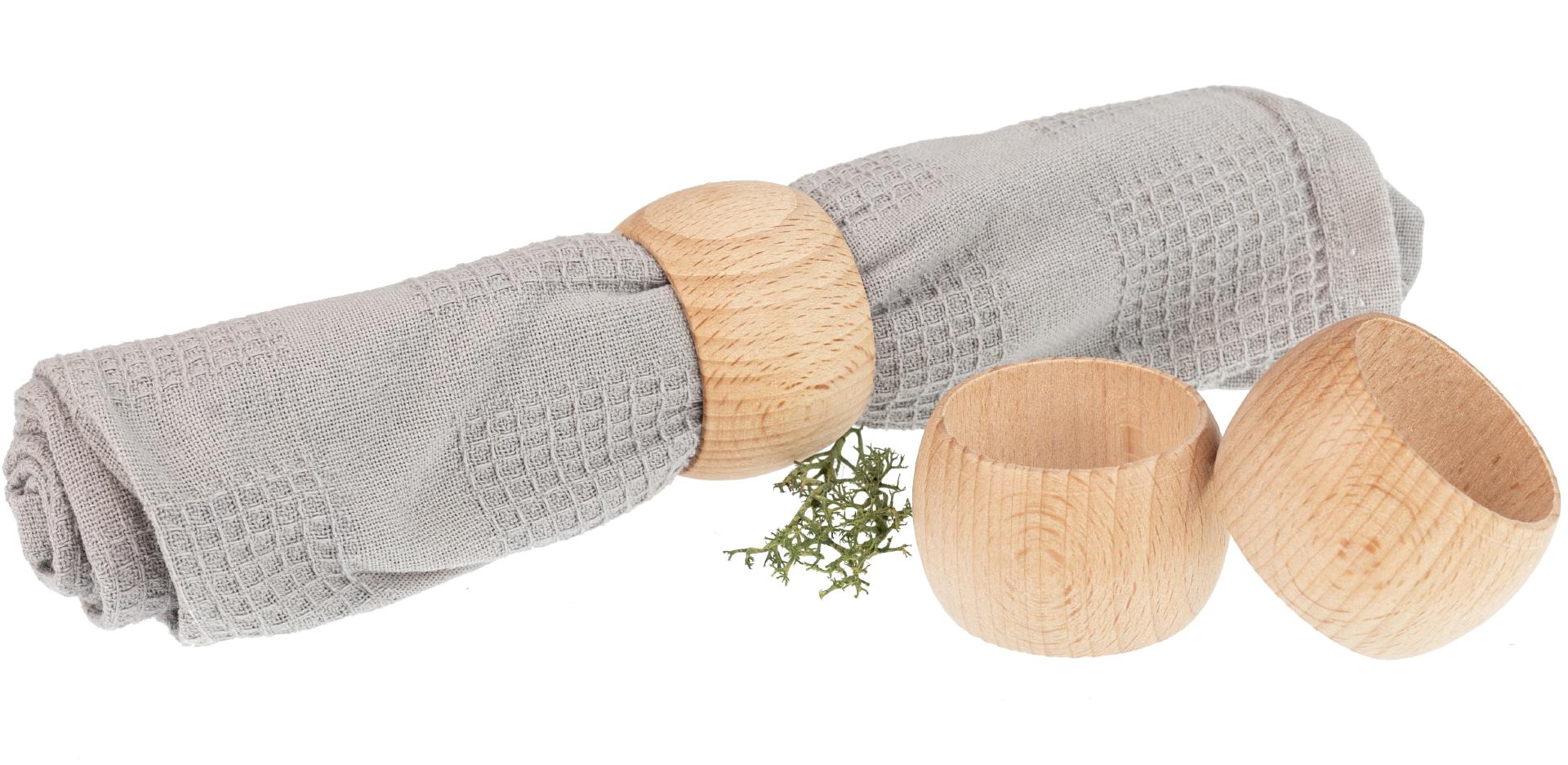 Holz Serviettenring aus FSC® Buchenholz 5 x 3 cm mit Berg Motiv