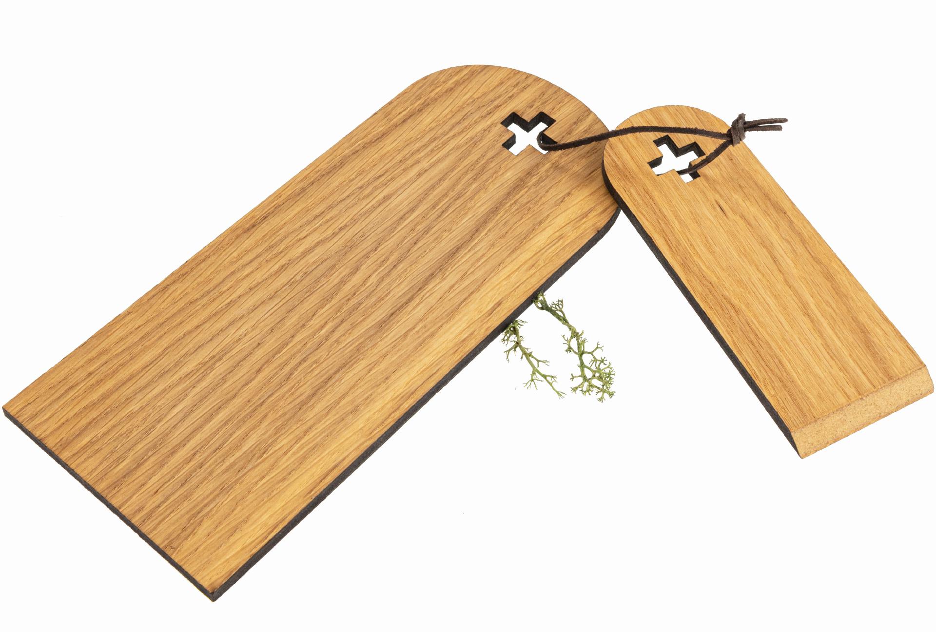 Raclette-Set mit Brettchen und Schaber aus FSC® Eiche geölt - Schweiz Design