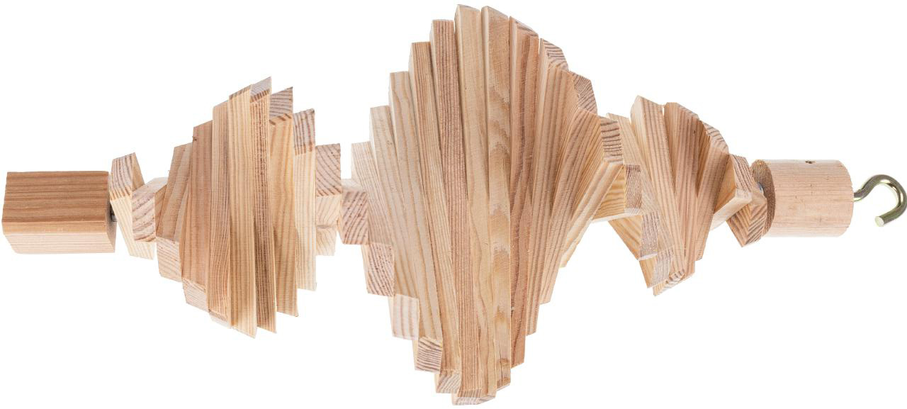 Natürliches Windspiel aus Fichtenholz - Handgefertigte Holzspirale für den Garten 60 cm