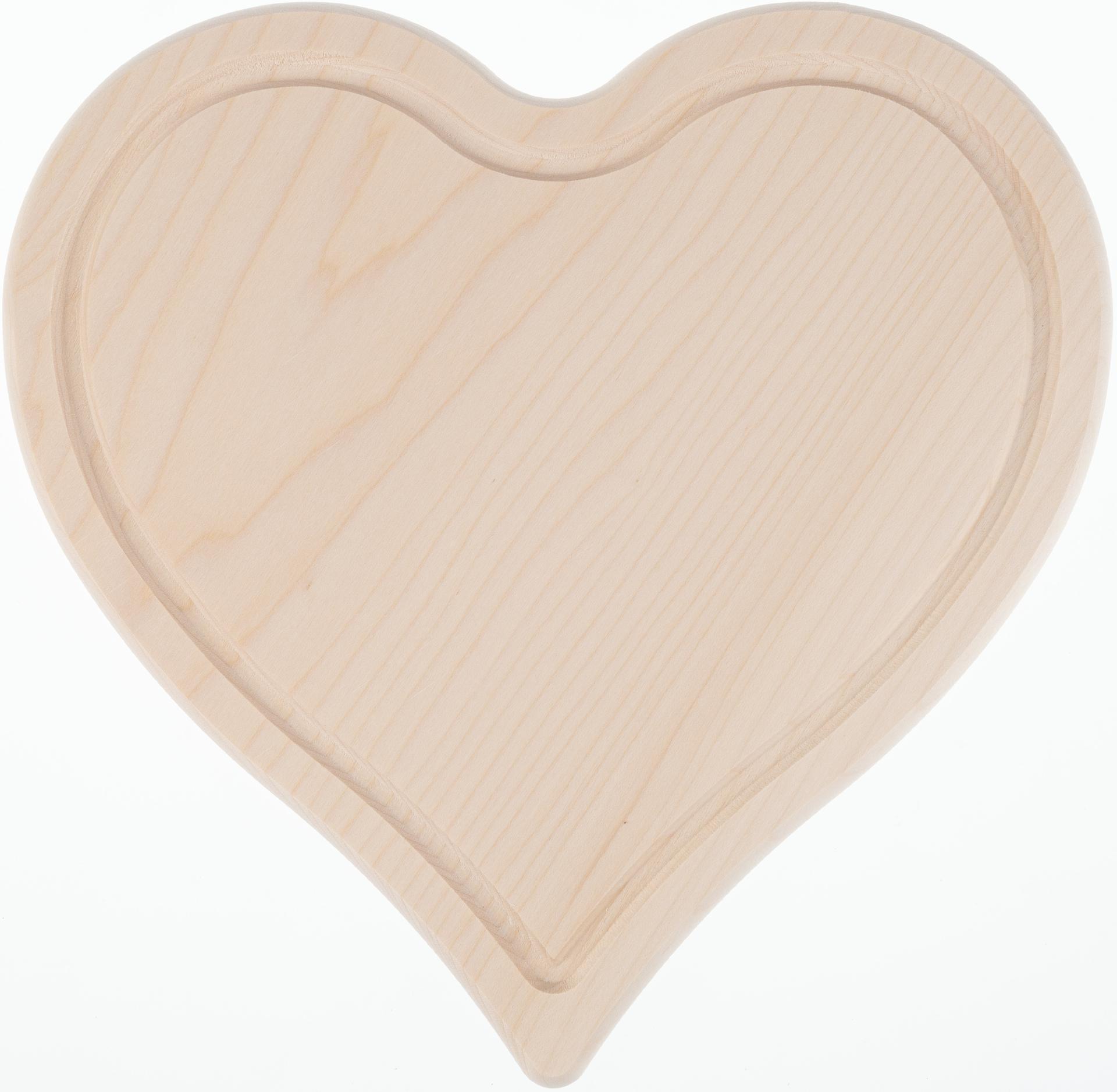 Herz Schneidebrett aus FSC® Ahorn - 24 x 24 x 1,5 cm - mit Saftrille