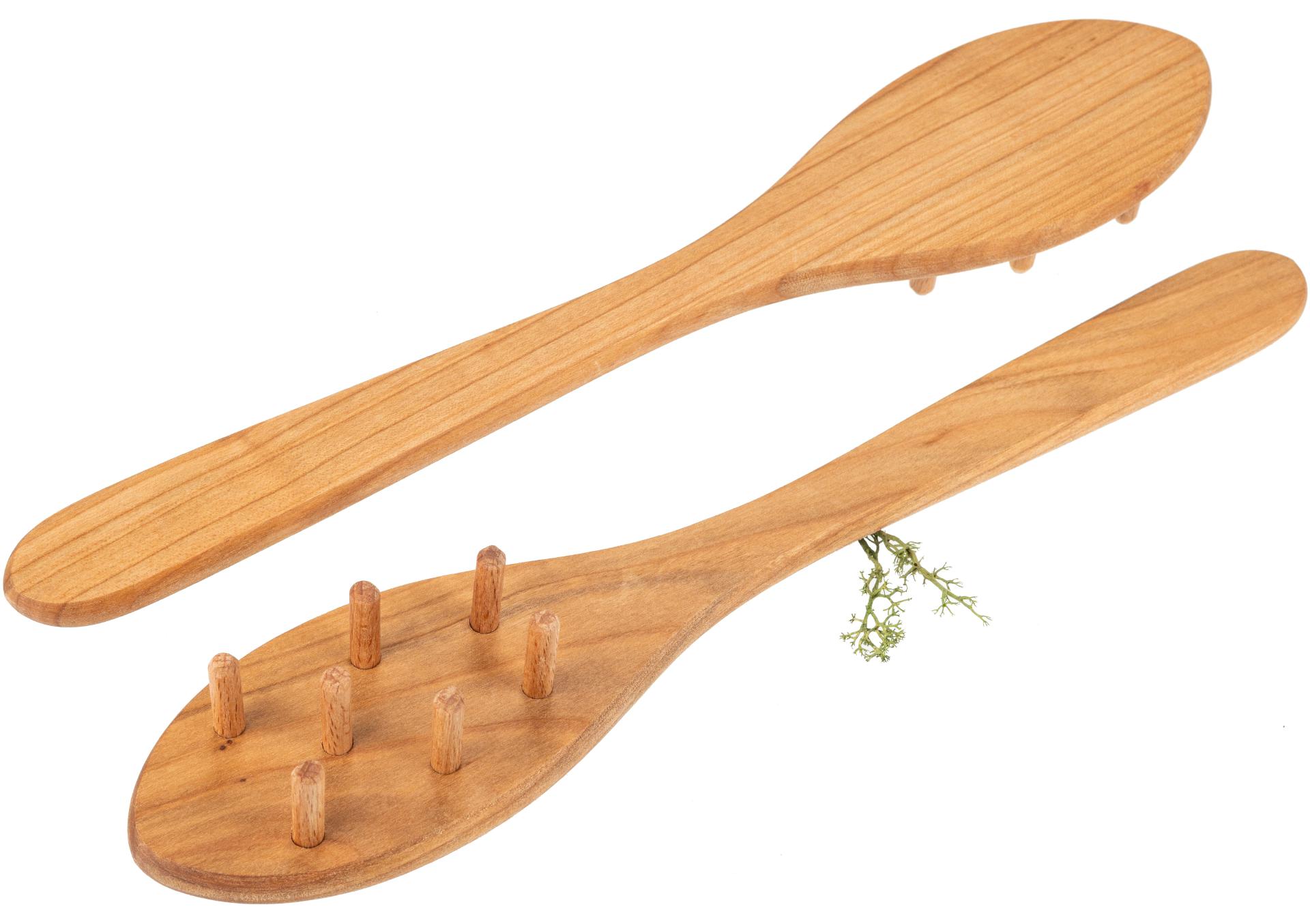 Spaghettilöffel aus Geöltem Kirschholz - 32 cm - Einfaches Servieren von Pasta