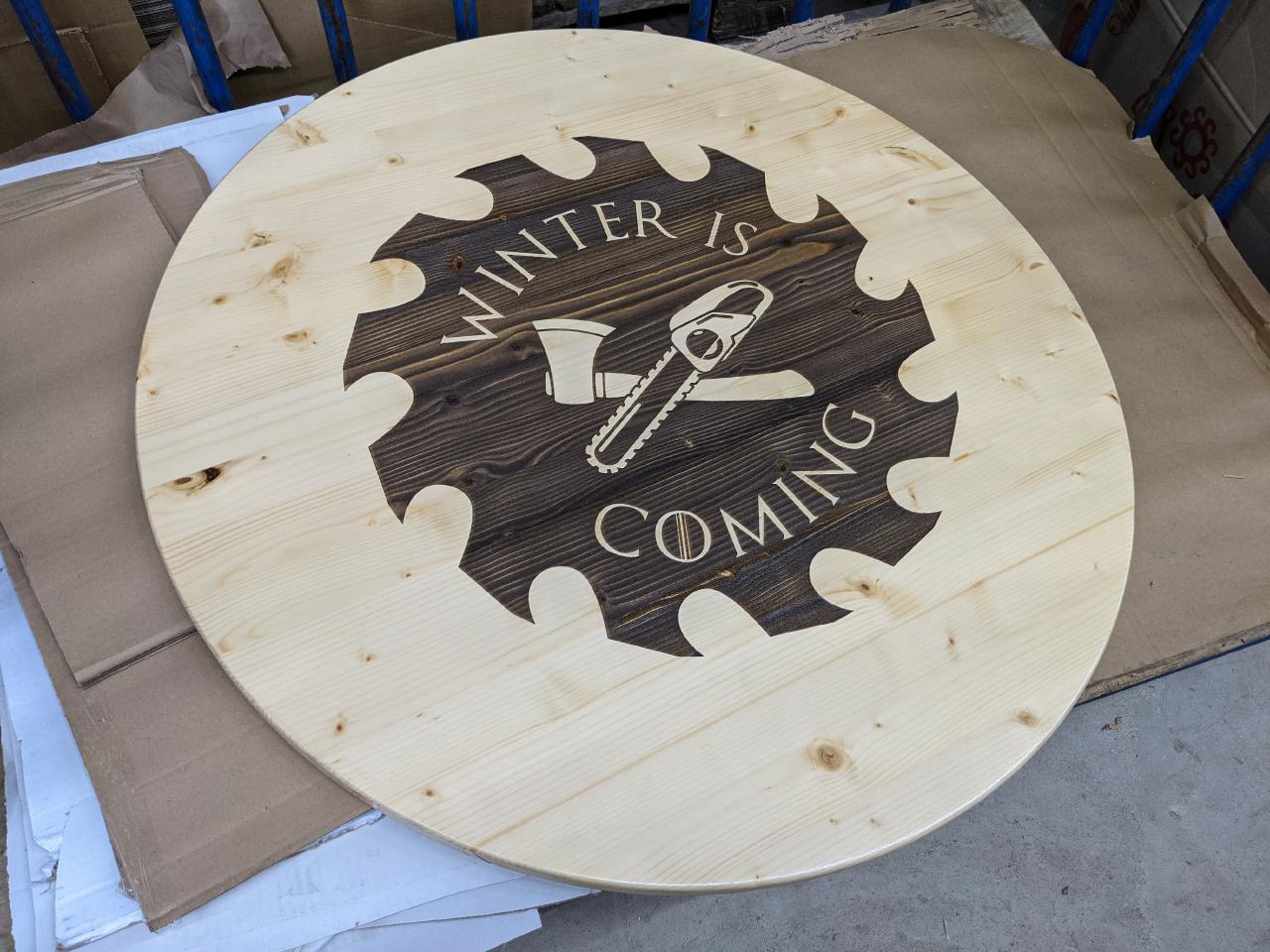 Runde Holz Tischplatte aus Fichten Holz