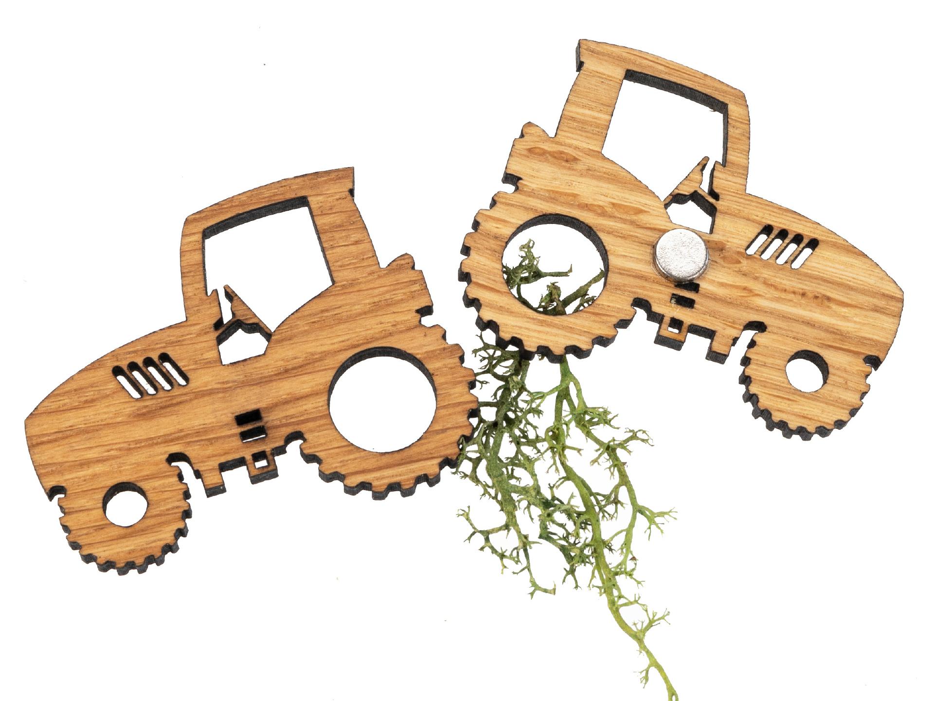 Holz Magnet in Traktor Form | Eiche geölt FSC® zertifiziert
