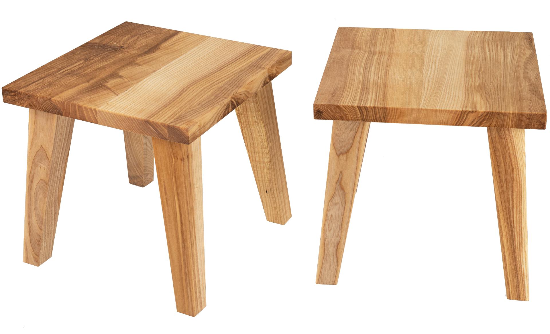 Kinderhocker aus massiv Esche geölt - Holzhocker 27 x 27 x 27 cm