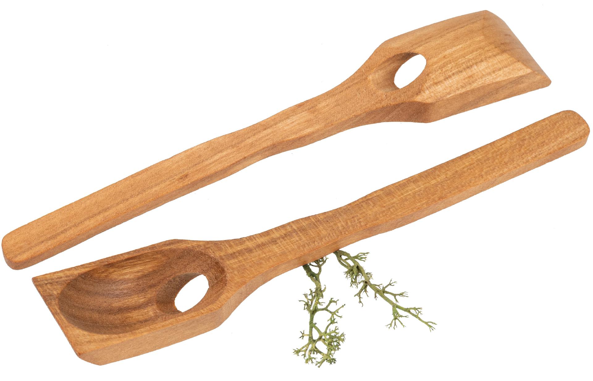 Olivenlöffel aus Geöltem Kirschholz - 17 cm - Stilvolles Besteck für Antipasti und Tapas