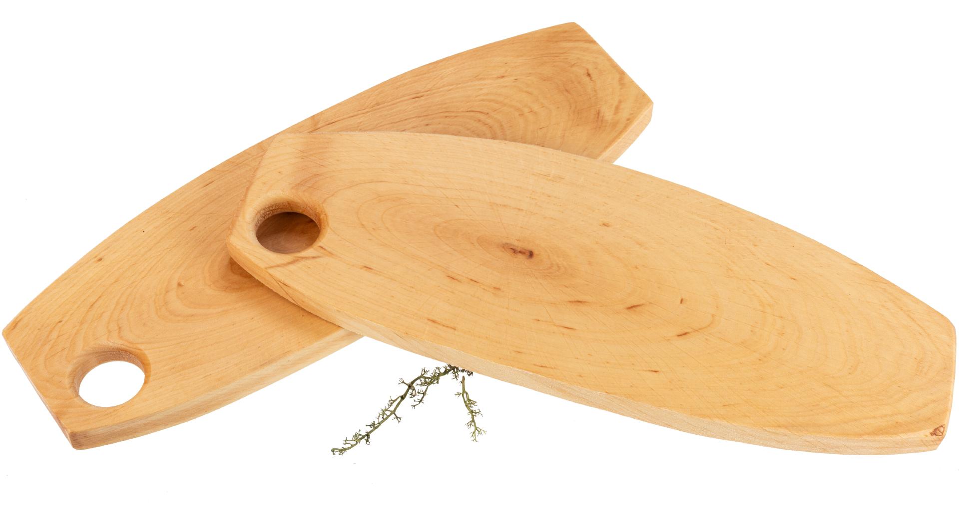 Rustikales Holz Brotzeitbrett mit Loch aus Erle geölt - 38-44 cm