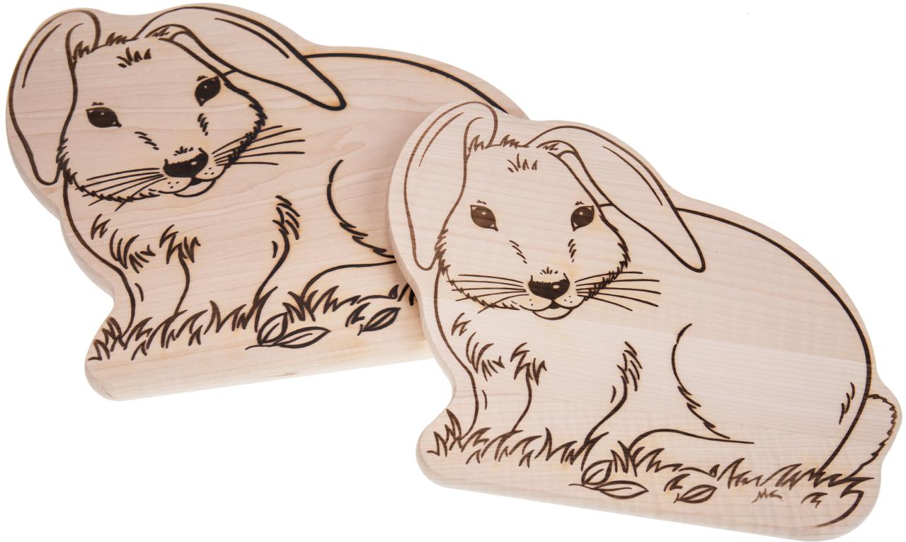 Schneidebrett aus Ahorn Holz in Tierform Hase groÃŸ