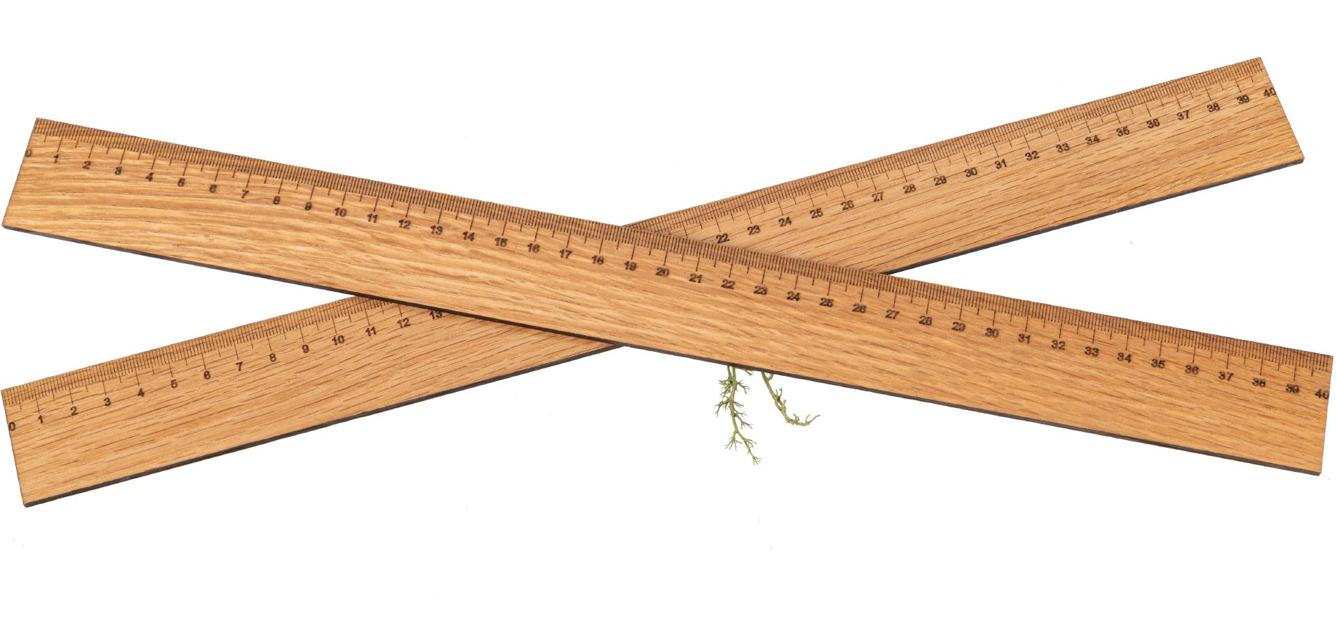 Holz-Lineal aus geölter Eiche - Stilvoll und langlebig 40 cm