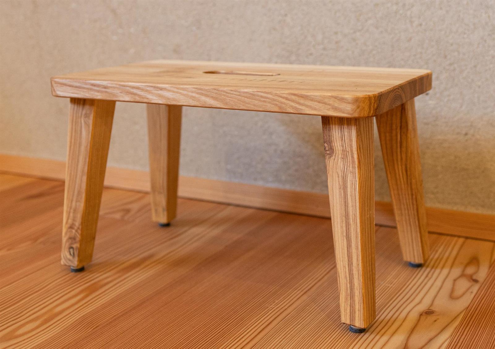 Holz Schemel aus massiv Esche geoelt Holzhocker