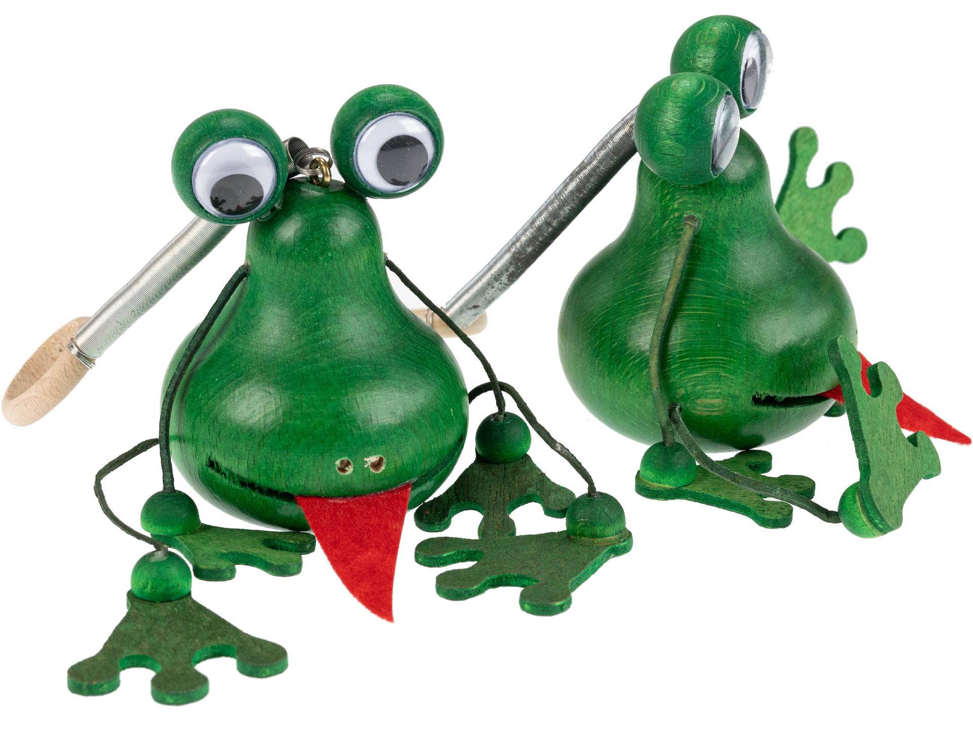 Schwingfiguren / Hüpftiere aus Holz - Frosch grün