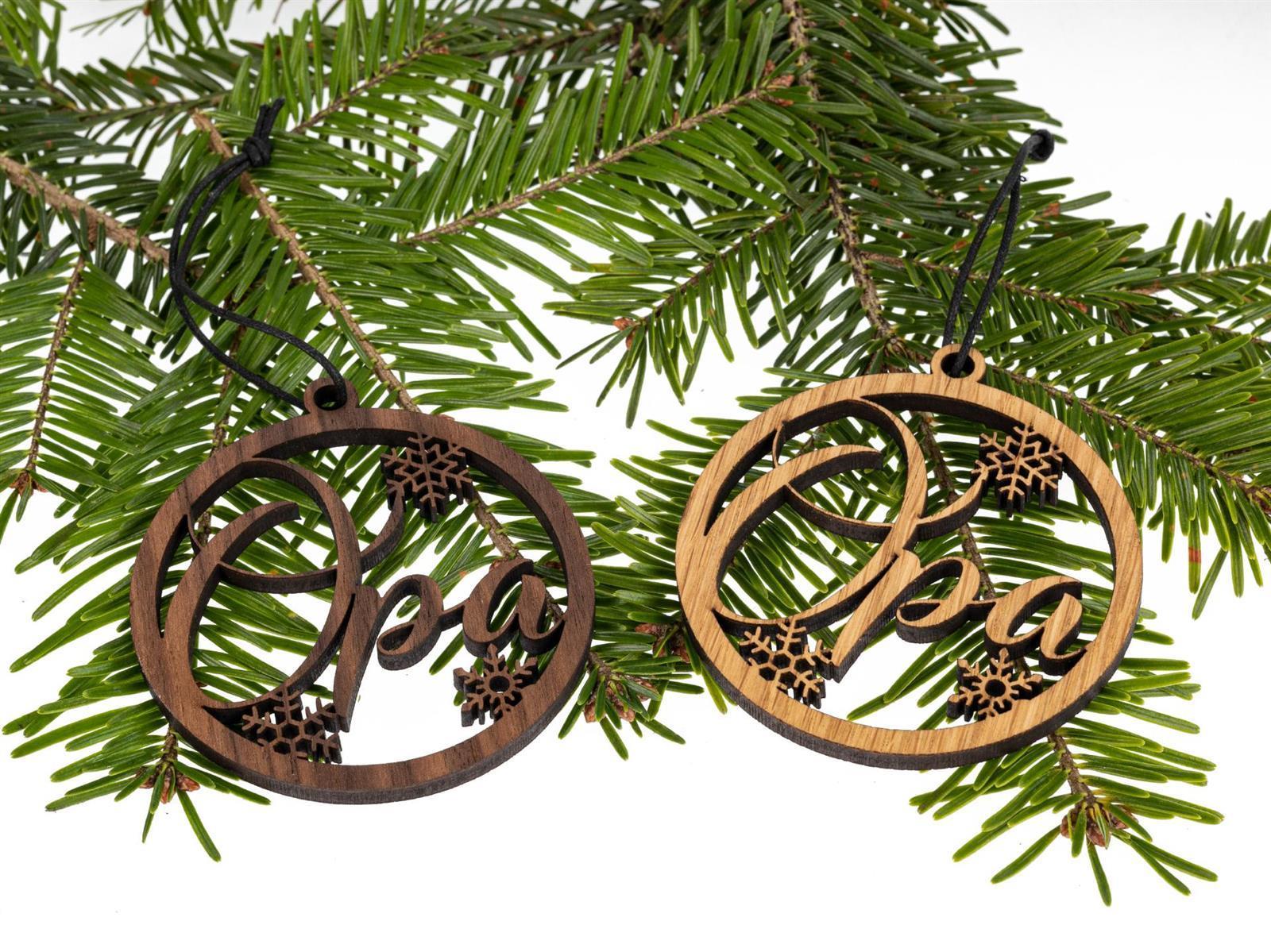 Holz Weihnachtsbaumschmuck Weihnachtskugel fuer Opa Eiche geoelt FSC